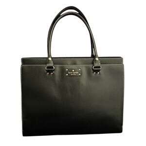 Kate Spade New York Black Pebbled Leather Laptop Tote – Large – Immaculate